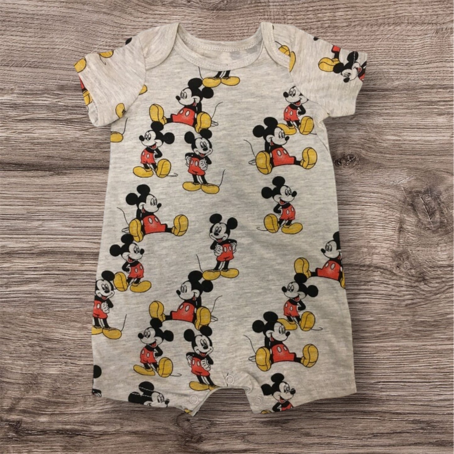 Mickey Mouse Disney Baby 3/6 months Romper 1394 Grey and cream