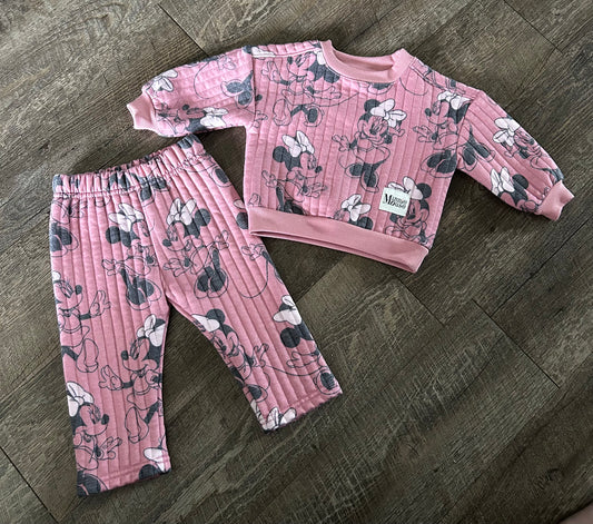 Minnie Mouse PRELOVED Set Pink and White Disney baby 12m 0150