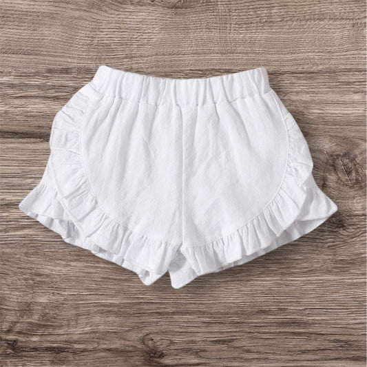 Ruffle Shorts White 9-12 Months 1405