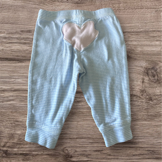 Baby Bottoms Blue and White stripe Heart 1409