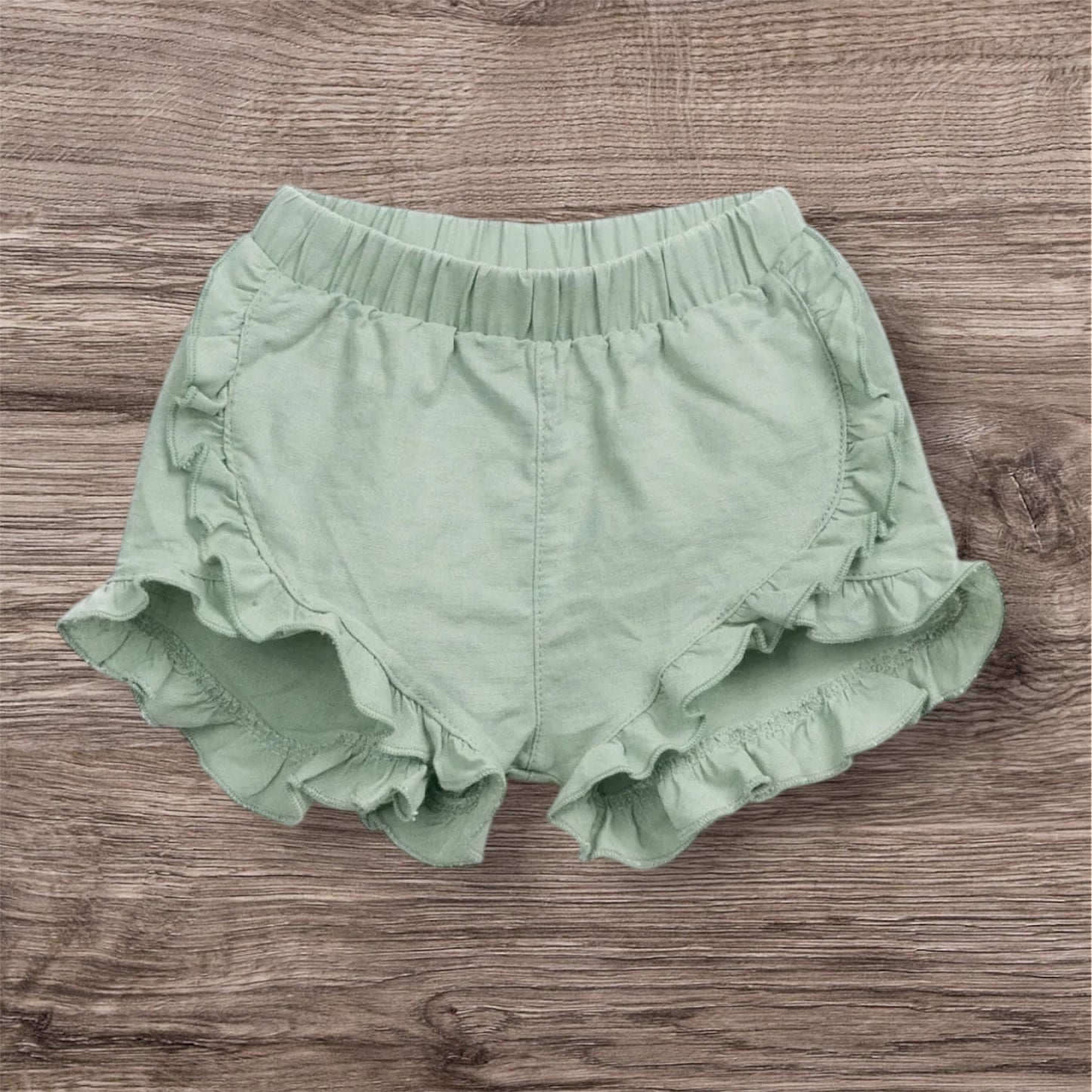 Ruffle Shorts Green 9-12 Months 1416