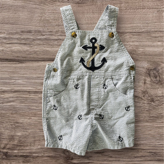 PRELOVED Sailor Jumpsuit Navy and White with Anchor prints Size 2t